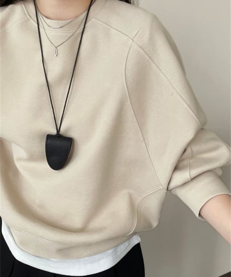 cool neck sweatshirt /2color　FL3078