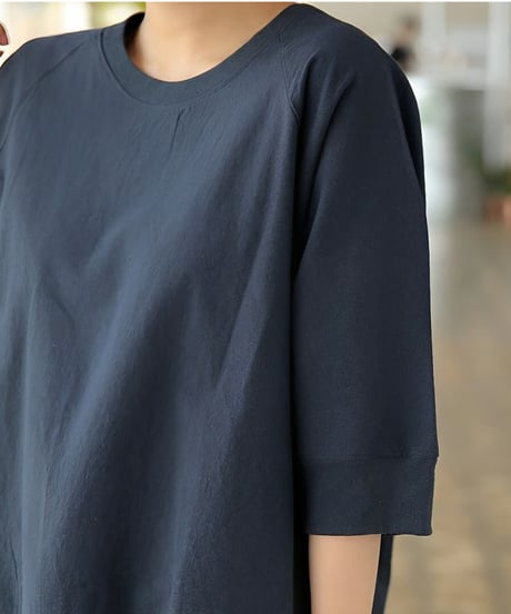 relaxed half sleeve cut and sew /2color　FL3392