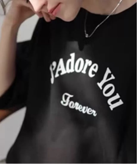 logo printed 3/4 sleeve sweat tops /2color　FL3391