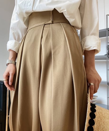 high waist tuck pants　FL2575