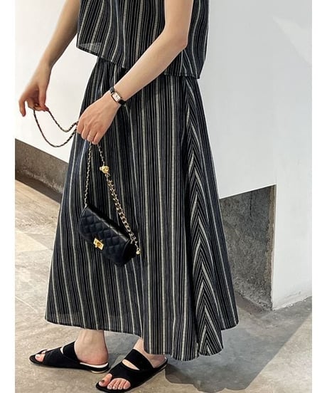 stripe sleeveless tops and skirt　FL2387