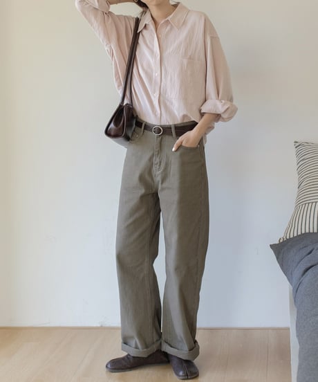 semi-wide straight pants/3color　FL3307