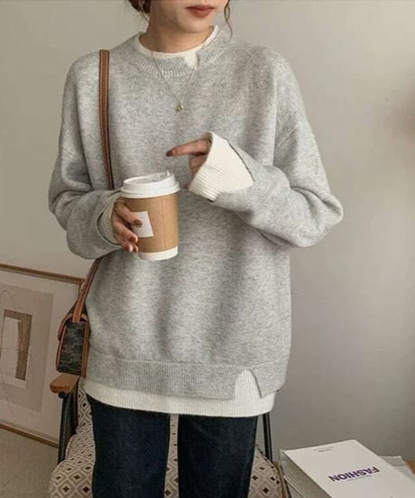 layered likecut design knit　FL2571