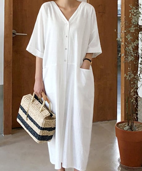 slimming dress scott linen shirt　FL2133