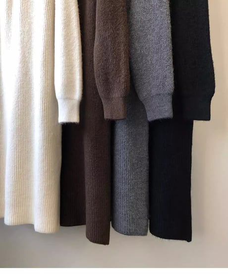 half zip long knit op /4color　FL2830