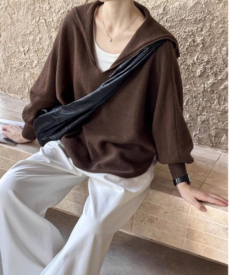 sailor collar knit pullover /3color　FL2788