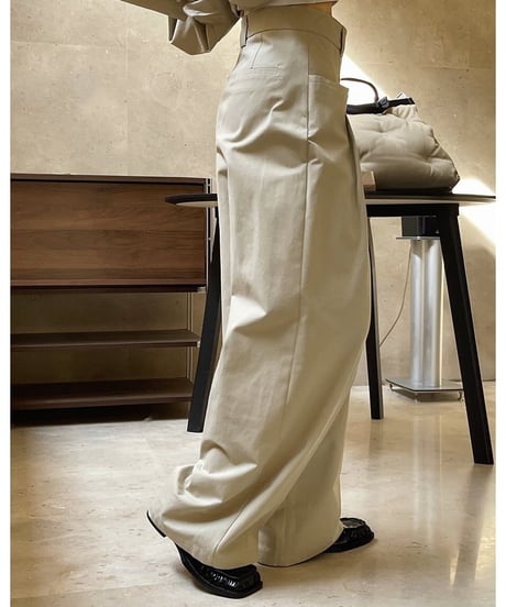 tucked wide leg pants /2color　FL3226