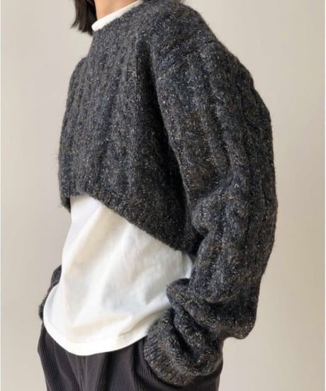 twisted pull-over round neck sweater /2color　FL2640