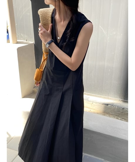 v-neck sleeveless dress /3color　FL2006