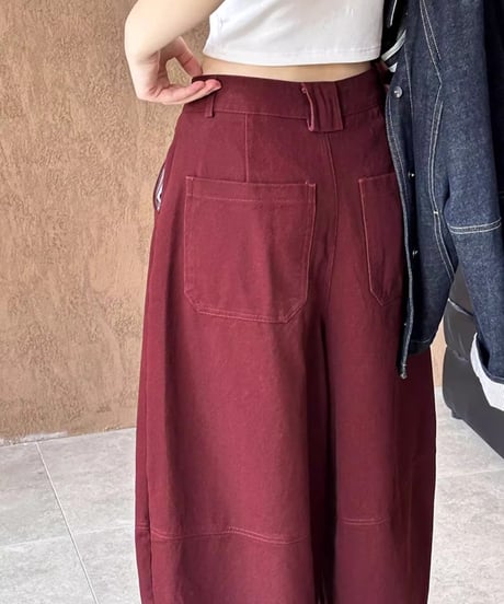 wide leg sickle pants /2color　FL2813