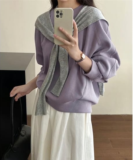 round neck casual pullover /2color　FL2972