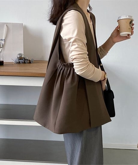 side gather vest /2color　FL2517