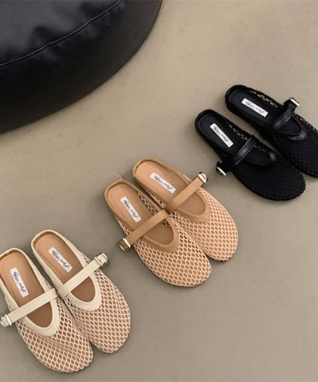round toe mesh slip-on /3color　FL3381