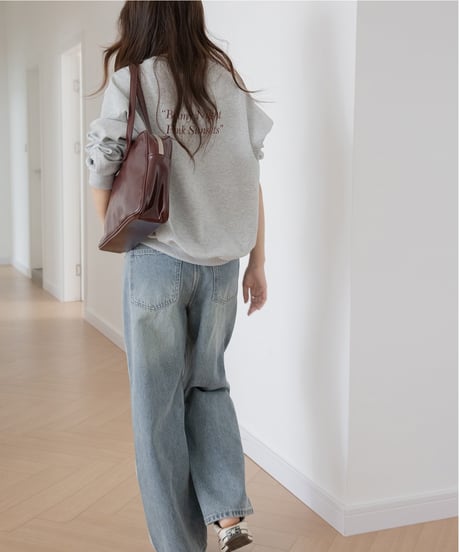 letter print sweat pullover /4color　FL3288