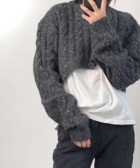 twisted pull-over round neck sweater /2color　FL2640