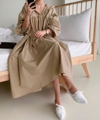 frill paneled long dress　FL2145