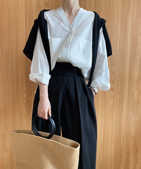 high waist tuck pants　FL2575