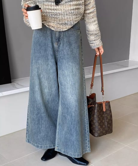 wide leg flare denim　FL3348
