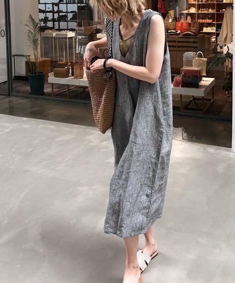 v-neck sleeveless dress /4color  FL3430