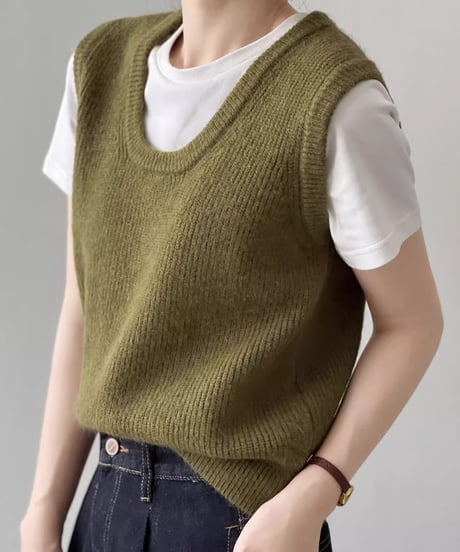 u-neck vest /5color　FL2775