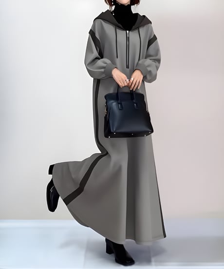 long hoodie dress FL3488