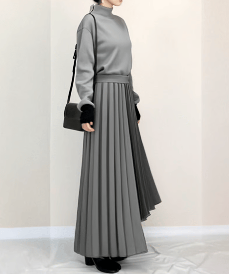 pleated skirt dress /2color　FL3579