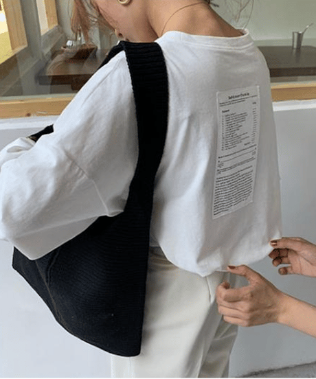 back logo sticker t-shirt　FL2570