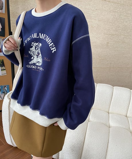 animal print sweat pullover  /4color　FL3033