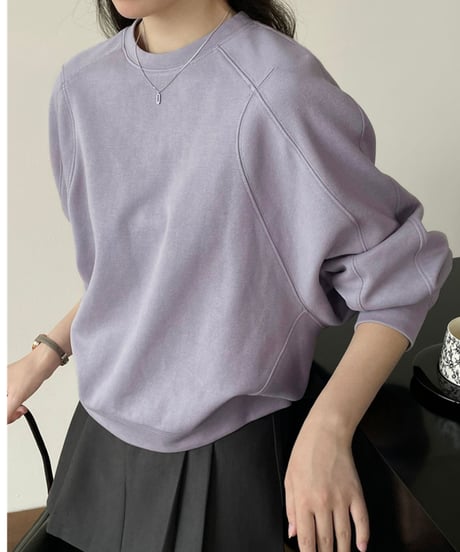 cool neck sweatshirt /2color　FL3078