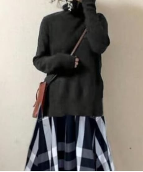 knitted top and skirt combined dress　FL3489