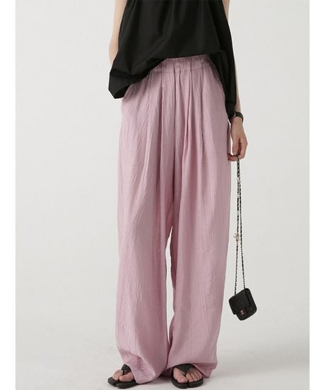 textured tuck pants　FL2197