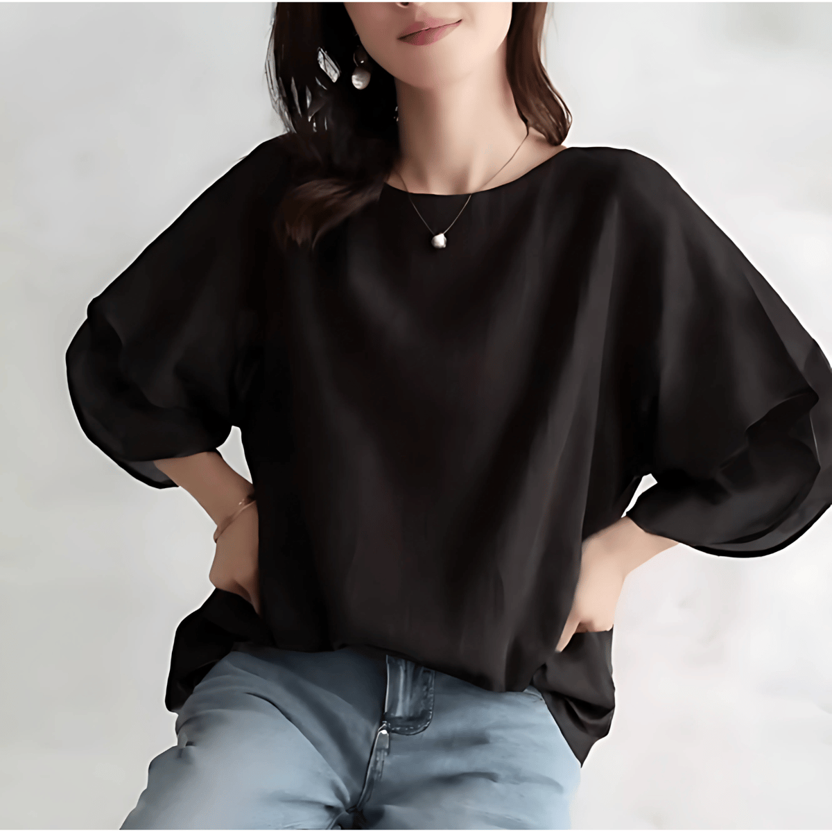layered chiffon blouse /4color FL3463 | Flosa