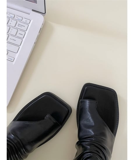 square toe thong boots sandals /2color　FL2313