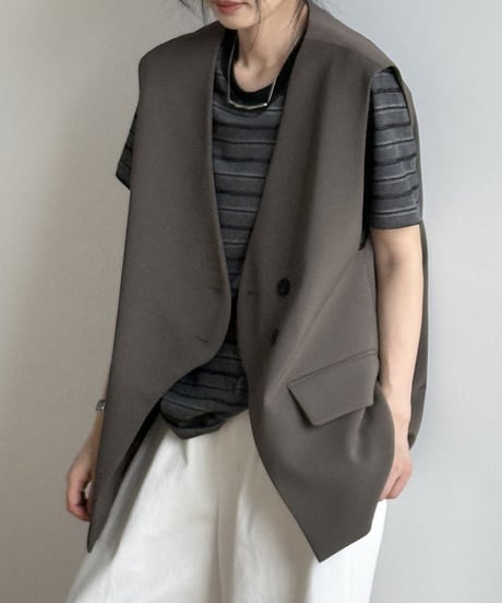 front button double vest /2color　FL3342
