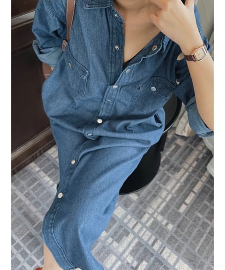retro denim dress　FL2109