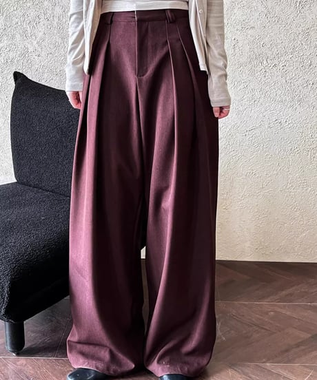 tucked wide leg pants /2color　FL2762