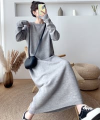 long knit dress /3color　FL2896