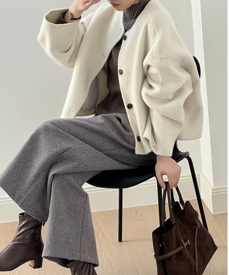 collarless short coat /4color　FL3007
