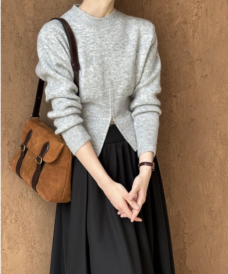 half-zip long sleeve knit /3color　FL2769
