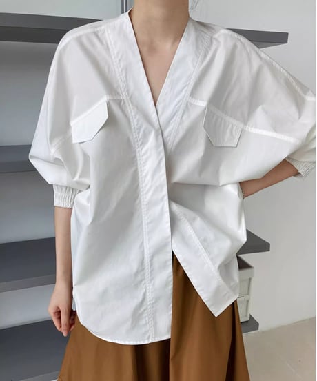 v-neck bat sleeve shirt /3color　FL2715