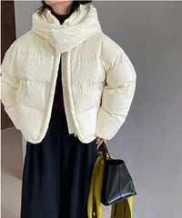 hooded short down jacket /2color　FL3131