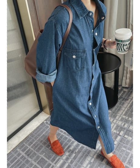 retro denim dress　FL2109