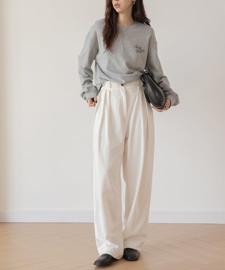 drop shoulder letter print sweat tops /4color　FL3254