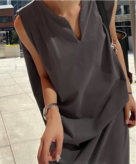 no sleeve long op /2color  FL3452