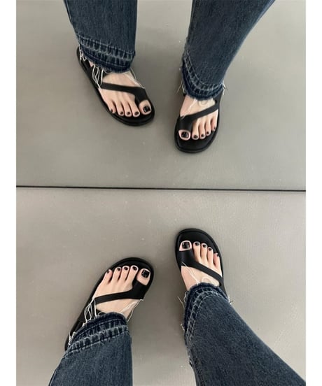 round toe thong sandals /4color　FL2062