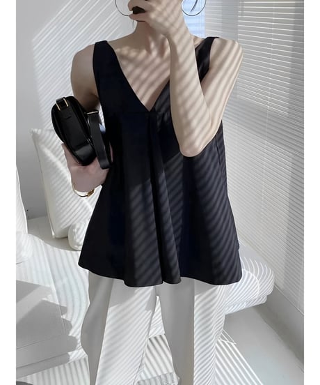 v-neck flare blouse /2color　FL2038