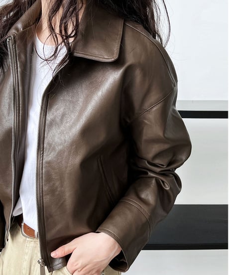 faux leather jacket /2color　FL2574