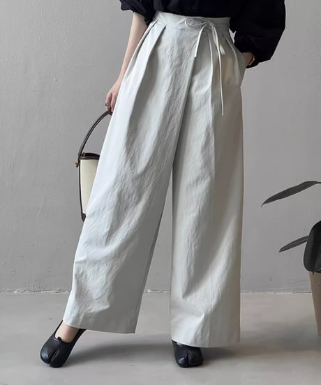 ribbon design wide leg pants /3color　FL2782