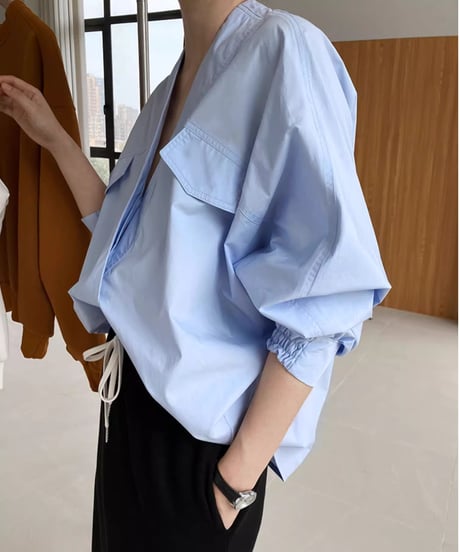 v-neck bat sleeve shirt /3color　FL2715