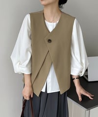 one button v-neck vest　FL2523